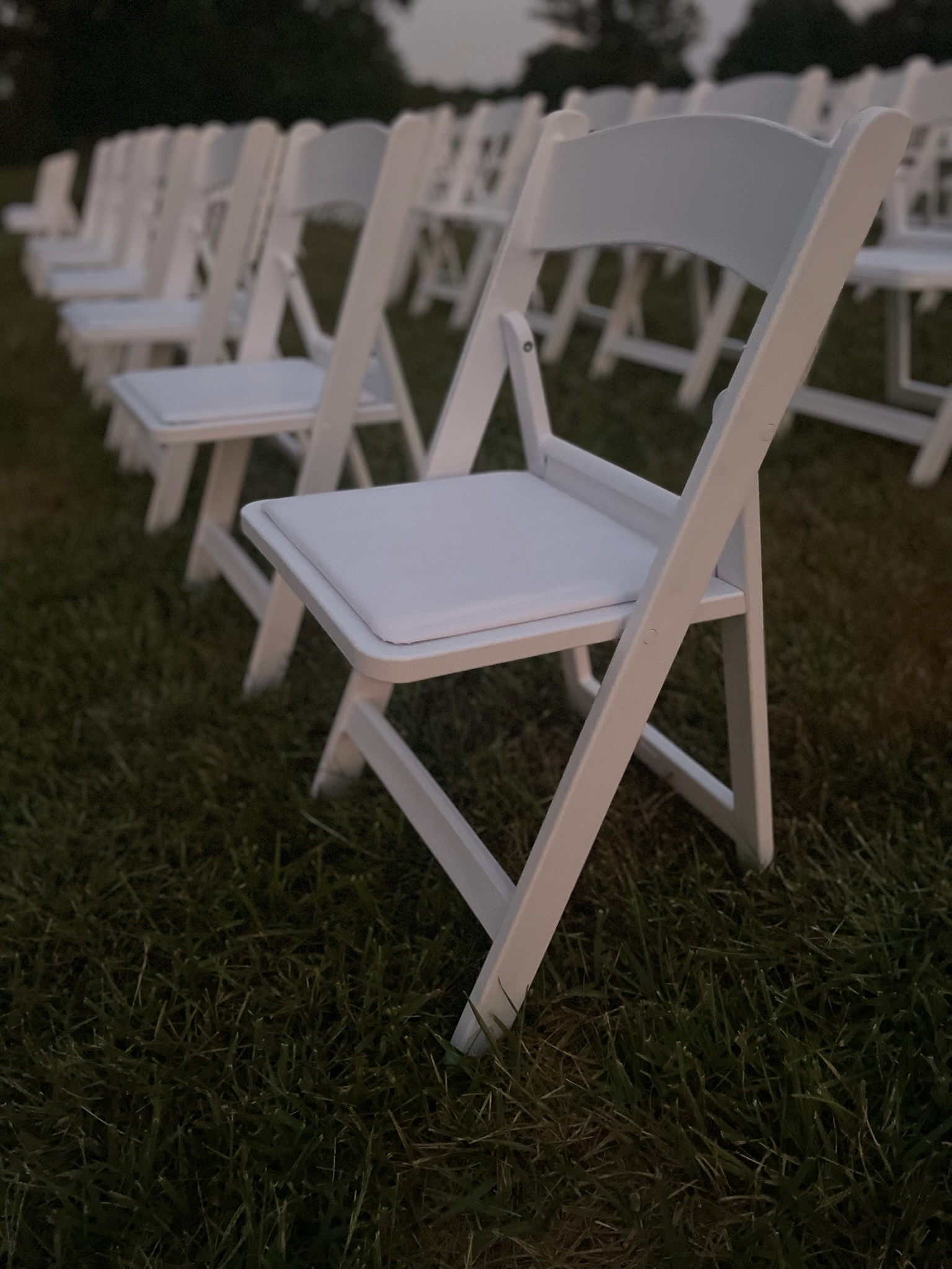 White Resin Padded Folding Chairs