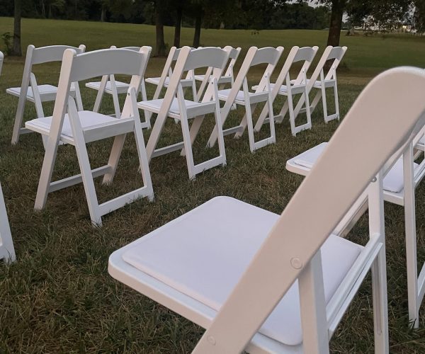 White Resin Padded Folding Chairs